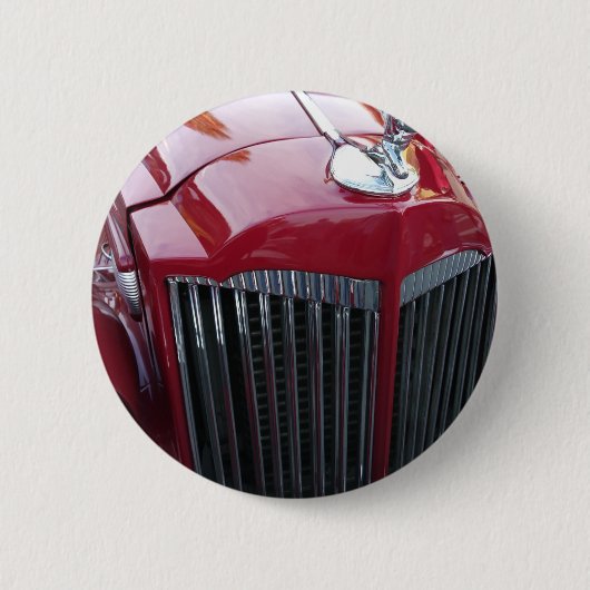 rode auto met chroom ornament ronde button 5,7 cm (Voorkant)