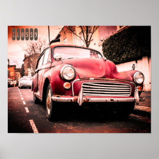  rode auto met onderschrift Classy Poster
