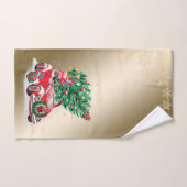 Rode Auto Pine Tree Cadeaus Kerst ,Sneeuwvlokken Bad Handdoek (Handdoek)