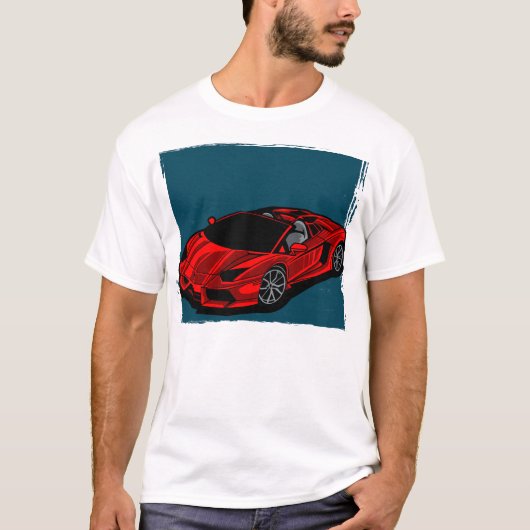 rode auto t-shirt (Voorkant)
