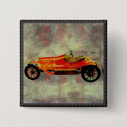rode auto vierkante button 5,1 cm (Voorkant)