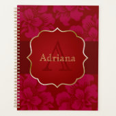 Rode Aziatische stijl gepersonaliseerd Planner (Voorkant)