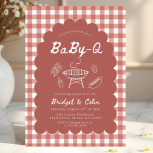 Rode Baby Q Baby Shower Uitnodiging Bbq Grill Ba