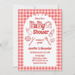 Rode BaByQ Baby Shower Barbecue Kaart