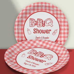 Rode BaByQ Baby Shower BBQ Papieren Bordje