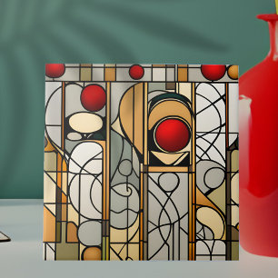 Rode ballen Art Deco Art Nouveau Tegeltje