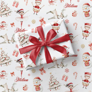 Rode Ballerina Kerst Inpakpapier Kinderen