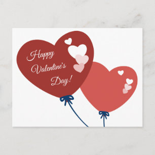Rode ballon Happy Valentine's Day Voucher Kaart