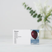 Rode ballon visitekaartje (Staand voorkant)