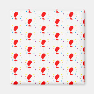 Rode ballonnen met een kleurrijk confetti-patroon magneet