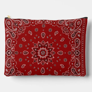Rode Bandana Paisley Grote Rits Accessoire Zak Etui
