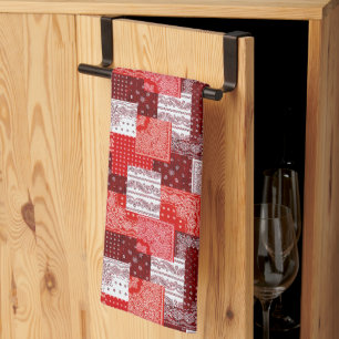 Rode Bandana Patchwork Paisley Naaipatroon Theedoek