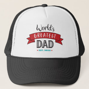 Rode Banner Werelden Grootste Papa Typografie Mode Trucker Pet