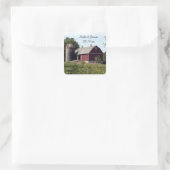 Rode Barn country Wedding Envelope Seals Vierkante Sticker (Tas)