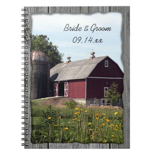 Rode Barn Country Wedding Notitieboek (Voorkant)