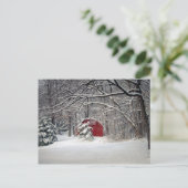 Rode Barn in de sneeuw van 2011 Briefkaart (Staand voorkant)