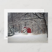 Rode Barn in de sneeuw van 2011 Briefkaart (Voorkant / Achterkant)