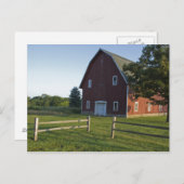 Rode Barn met hek Briefkaart (Voorkant / Achterkant)