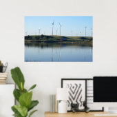 Rode Barn op een Boerderij van de wind Poster (Thuiskantoor)