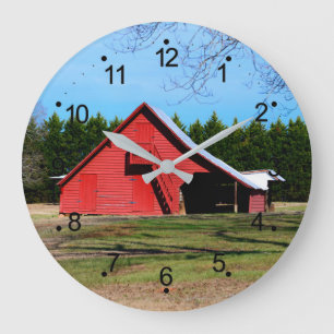 Rode Barn Shed Large Clock Grote Klok