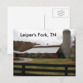 Rode Barn van Leiper's Fork Briefkaart (Voorkant / Achterkant)