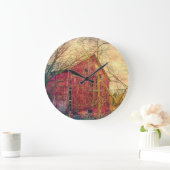 RODE BARN WALL CLOCK GROTE KLOK (Huis)