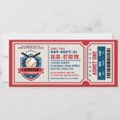 Rode  Baseball Ticket Birthday Kaart (Voorkant)