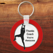 Rode Basketball Sleutelhangers Bedankt Coach of Jo (Voorkant)