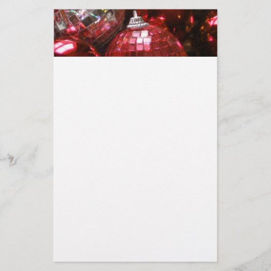 Rode Baubles header briefpapier wit (Voorkant)