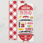 RODE BBQ GRILL ARTIJ INVITATIE KAART (Voorkant / Achterkant)