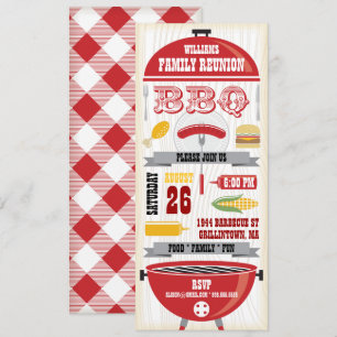 RODE BBQ GRILL FAMILIE REÜNIE UITNODIGING
