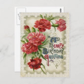 Rode Begonia Bloemen Briefkaart (Voorkant / Achterkant)