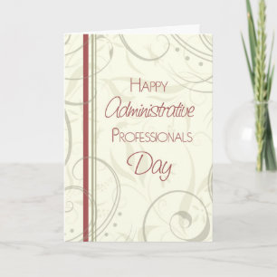 Rode beige dag voor administratieve professionals kaart