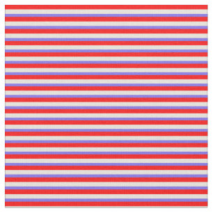 Rode, beige en middelgrote Blauwe Stripes Stof