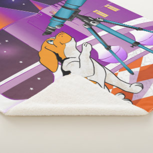 Rode beige puppy en telescoop in het kasteel sherpa deken