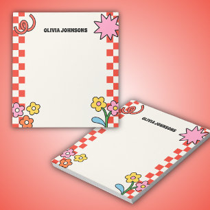 Rode Beige Retro Geschenk voor Waardering van Lera Notitieblok