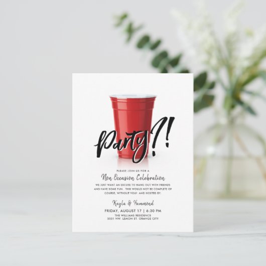 Rode Beker Humor Speciale Gelegenheid Viering  Briefkaart (Staand voorkant)