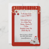 rode beker Kerstmis Party uitnodiging (Achterkant)