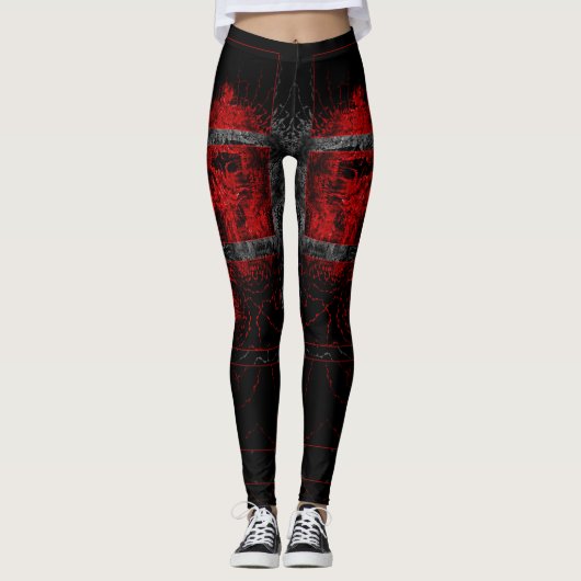 Rode bekleding leggings (Voorkant)