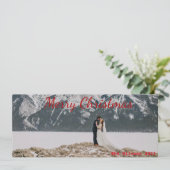 Rode belettering Panorama Christmas Kaart (Staand voorkant)