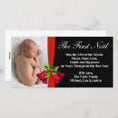 Rode Bellen Baby's Eerste Kerst Foto Kaart (Voorkant / Achterkant)