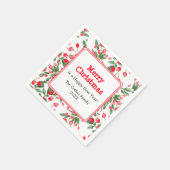 Rode bessen | aangepaste begroeting | vrolijk kers servet (Hoek)