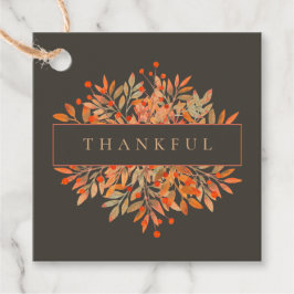 Rode bessen & bladeren bruine botanische bedankjes labels