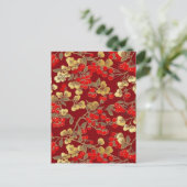 Rode bessen Chiyogami Briefkaart (Staand voorkant)
