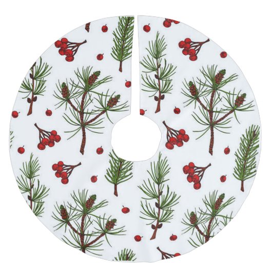 Rode bessen en dennen kerstboom rok (Voorkant)