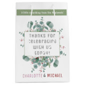 Rode bessen en Eucalyptus Wedding Gift Bag Medium Cadeauzakje (Voorkant)