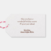 Rode bessen en groen Elegante Kerstmis Cadeaulabel (Achterkant Horizontaal)