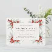 Rode bessen en kerstbotanische feestdag kaart (Staand voorkant)