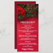 Rode bessen en maretak, kerstmenu menu (Voorkant / Achterkant)