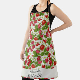 Rode bessen en pillen apotheek keuken schort